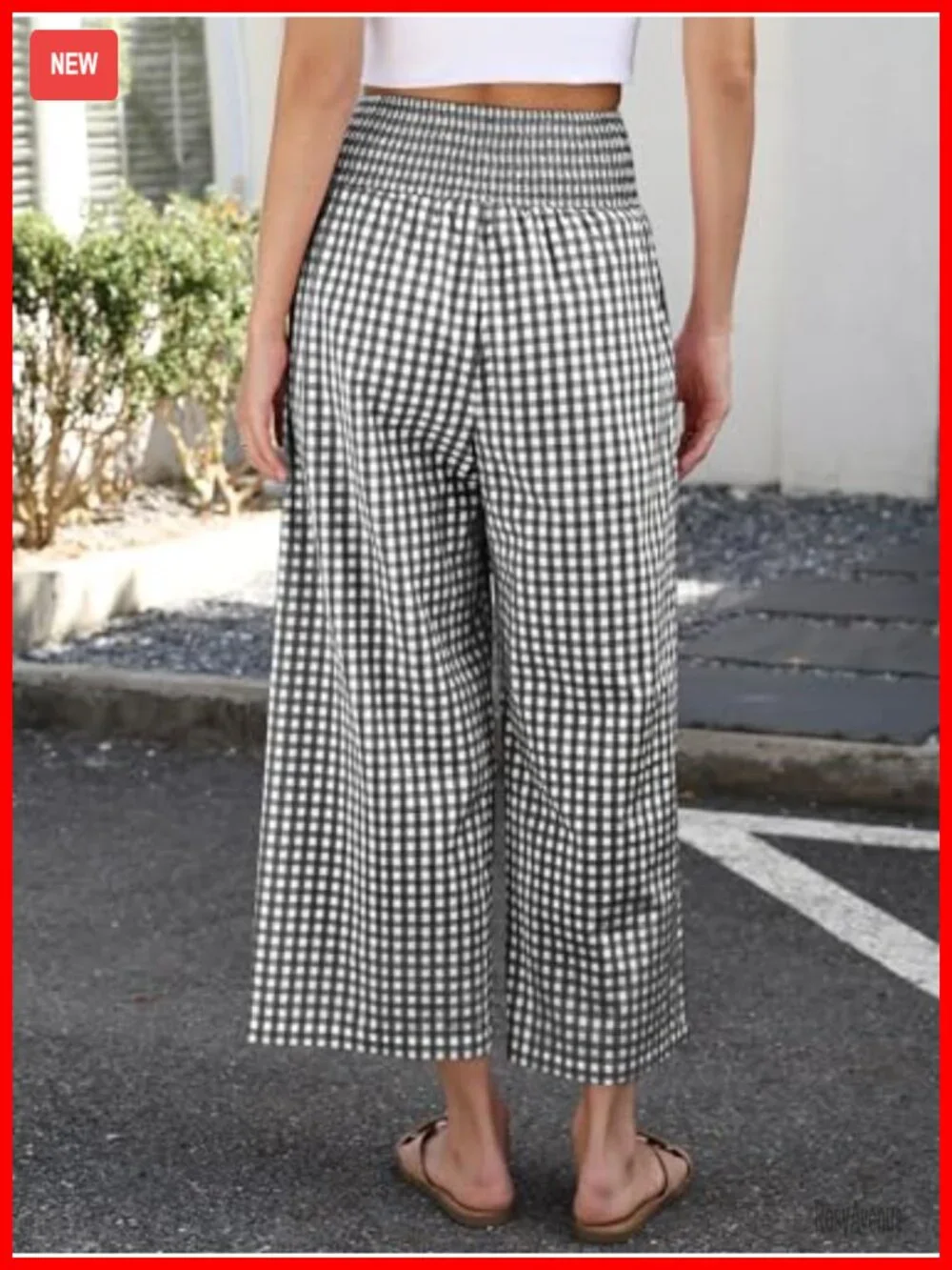 Wide Leg Palazzo PJ Bottoms | Smocked High Waist Cropped Pajama Lounge Pants